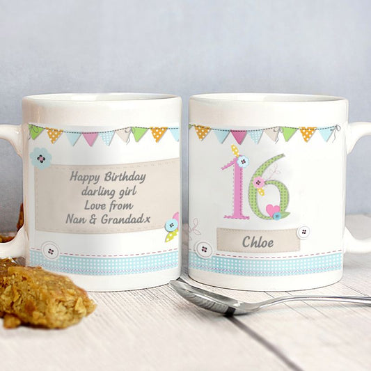 Personalised Bunting Design Any Birthday Mug