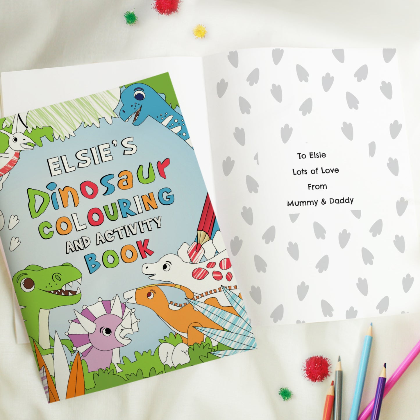 Personalised Dinosaur Colouring And Activity Book