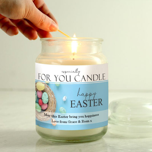 Personalised Happy Easter Scented Jar Candle