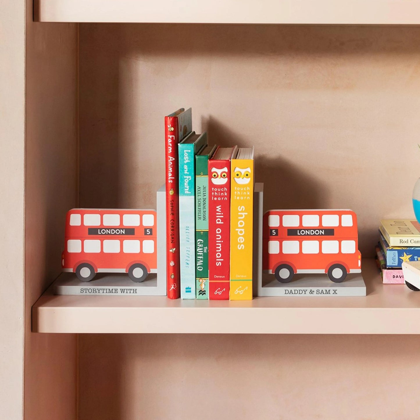 Personalised London Bus Bookends