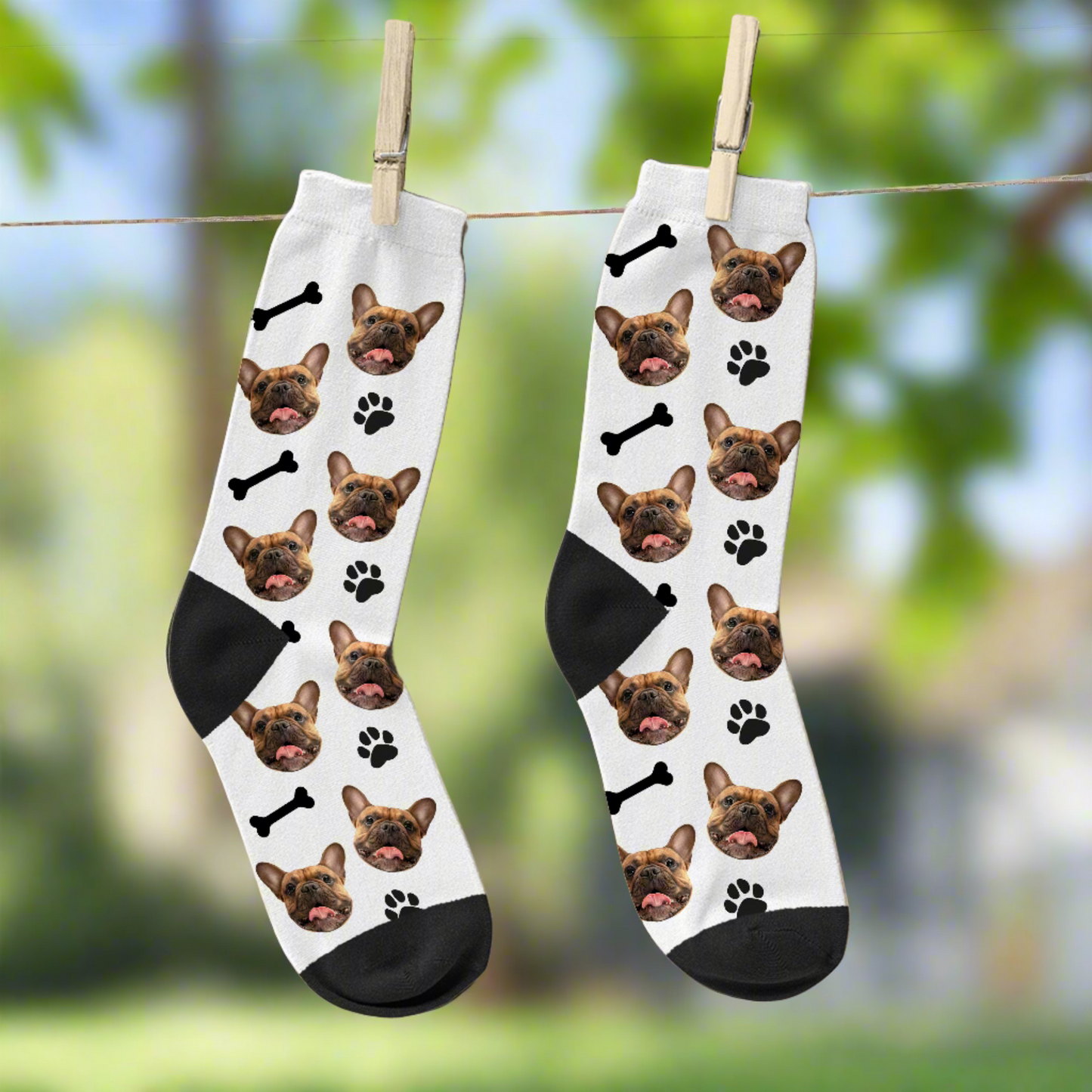 Personalised Own Photo Dog Face Socks