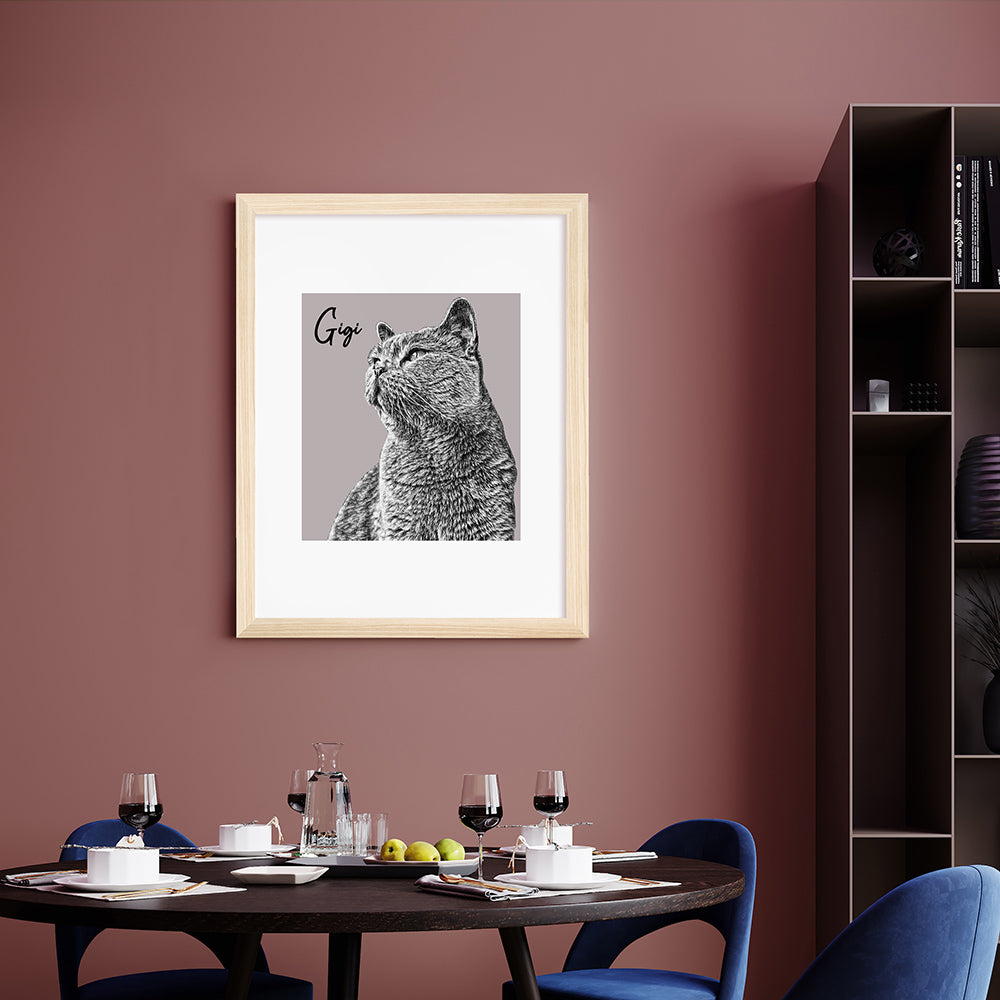 Personalised Pet Portrait Sketch Print