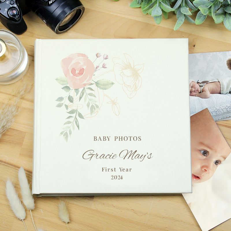 Personalised Pink Floral Photo Album