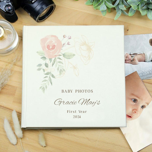 Personalised Pink Floral Photo Album