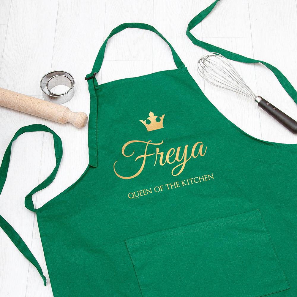 Personalised Queen Of The Kitchen Cotton Apron