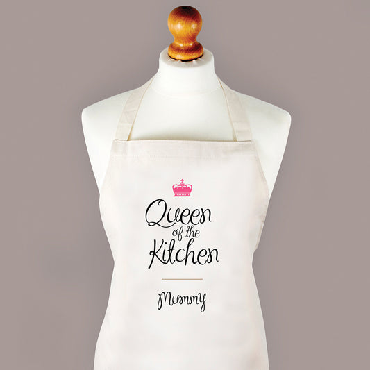 Personalised Queen Of The Kitchen Cotton Apron