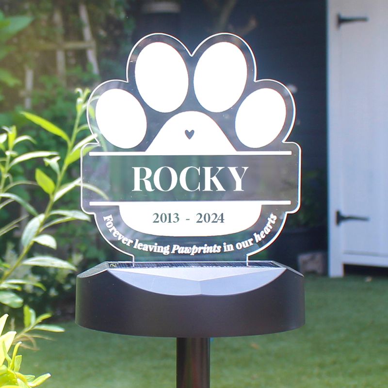 Personalised Pet Memorial Outdoor Solar Light