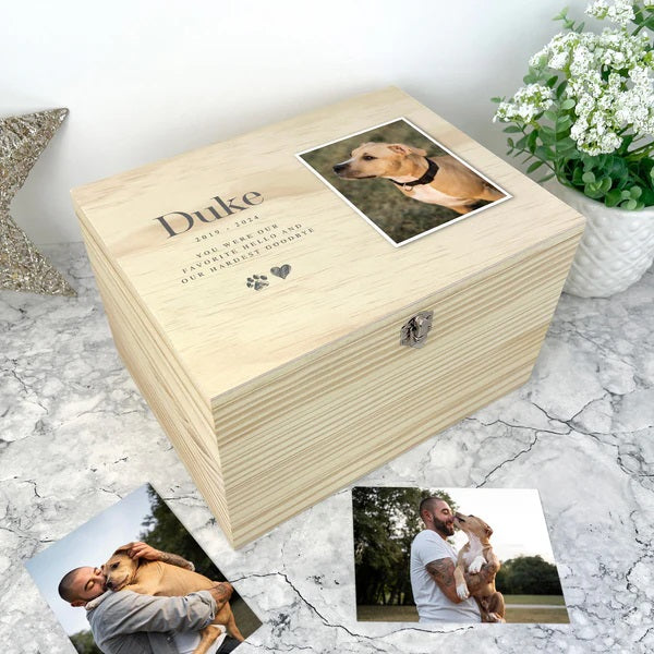 Personalised Photo Pet Memorial Keepsake Box