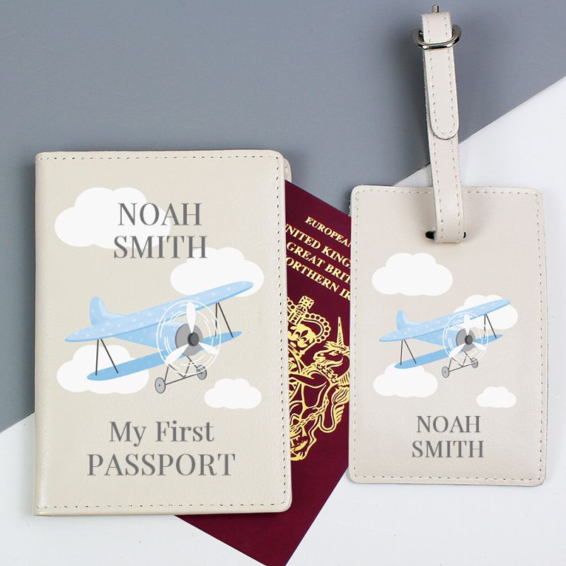 Personalised My First Passport Cover & Luggage Tag Set