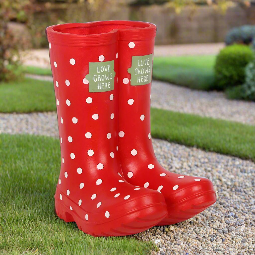 Red Welly Boots Planter