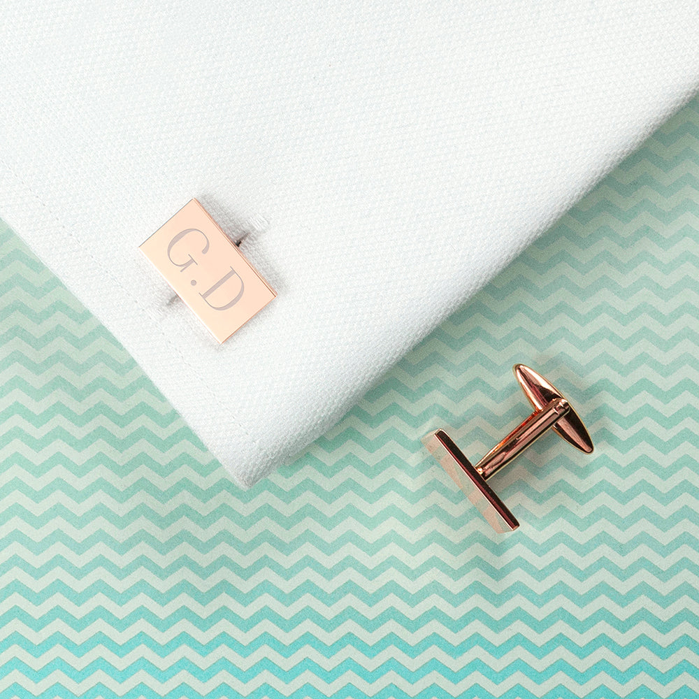 Personalised Rose Gold Plated Cufflinks