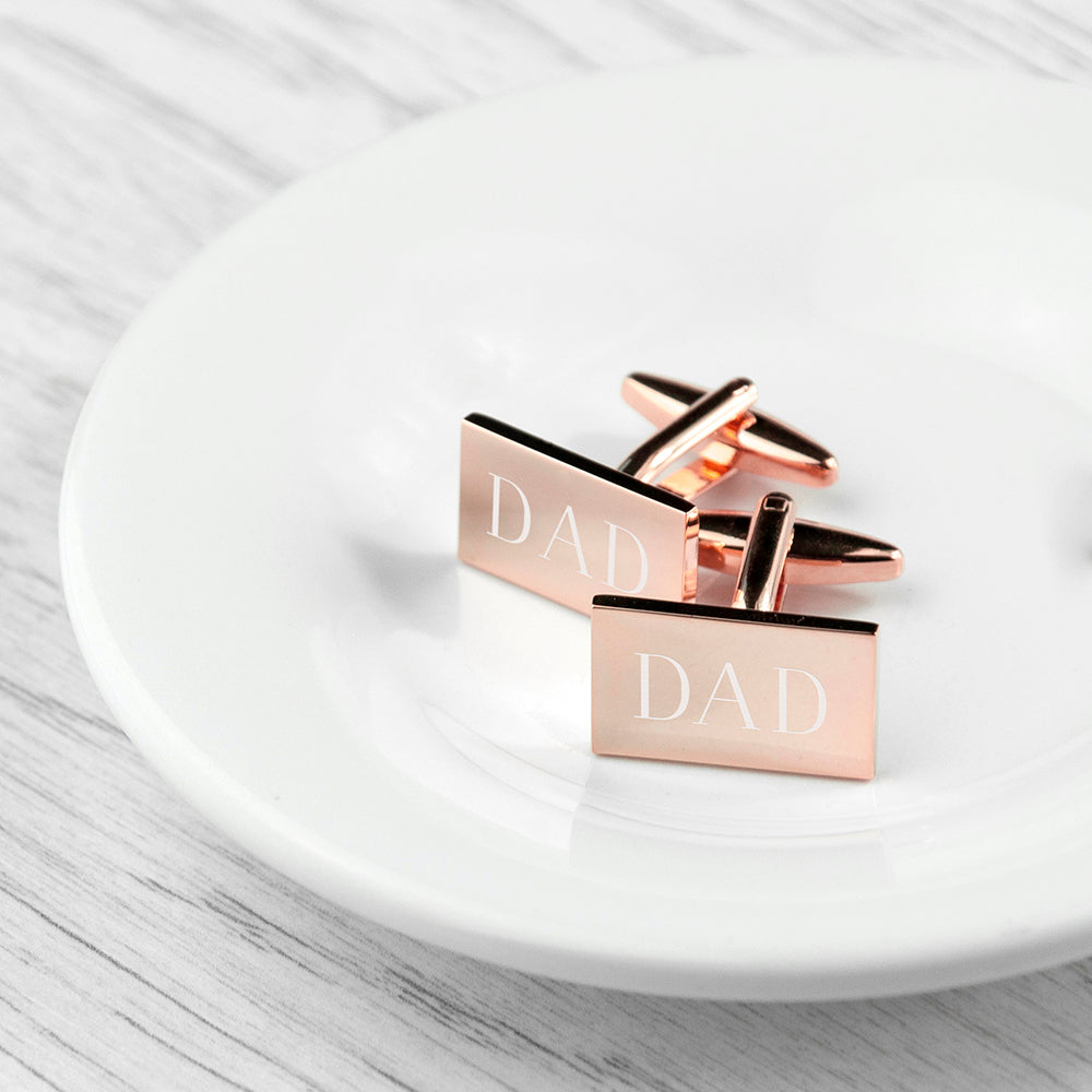 Personalised Rose Gold Plated Cufflinks