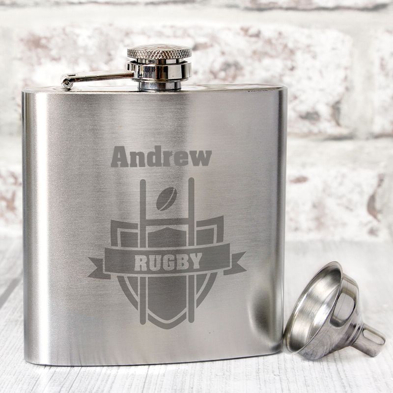 Personalised Rugby Hip Flask