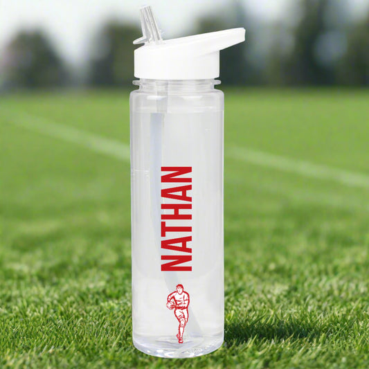 Personalised Rugby Player Water Bottle