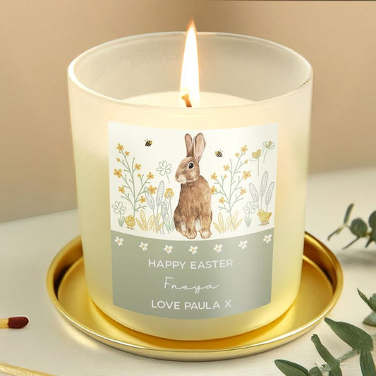 Personalised Spring Bunny Scented Candle Jar