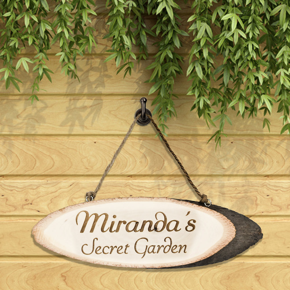 Personalised Secret Garden Rustic Wooden Sign