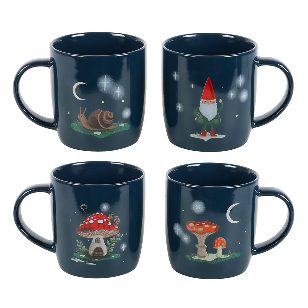 Gnome Magic- Set Of 4 Ceramic Mugs