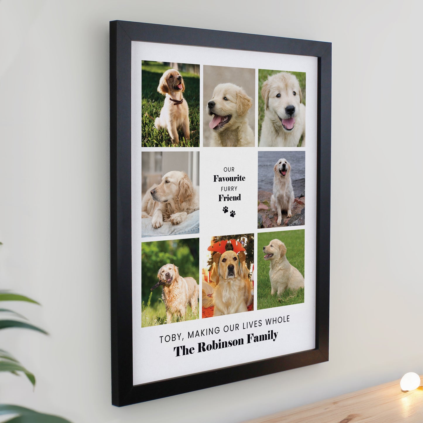 Personalised Pet Multi Photo Upload Black Framed Print