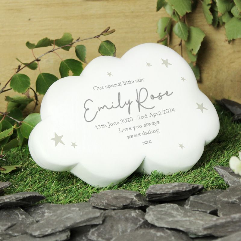 Personalised Stars Design Resin Memorial Stone