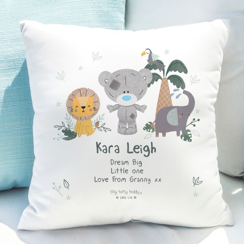 Personalised Tiny Tatty Teddy Jungle Animals Cushion