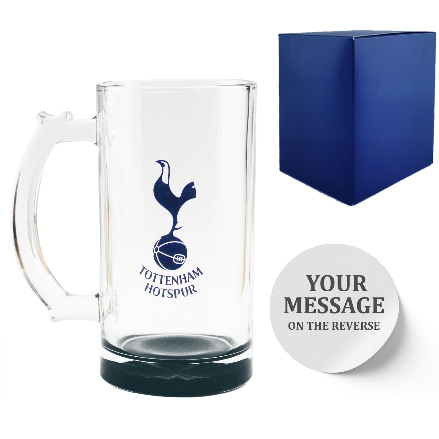 Personalised Official Tottenham Hotspur Football Club Glass Pint Tankard