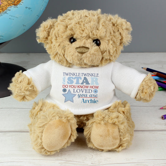 Personalised Twinkle Twinkle Little Star Teddy Bear