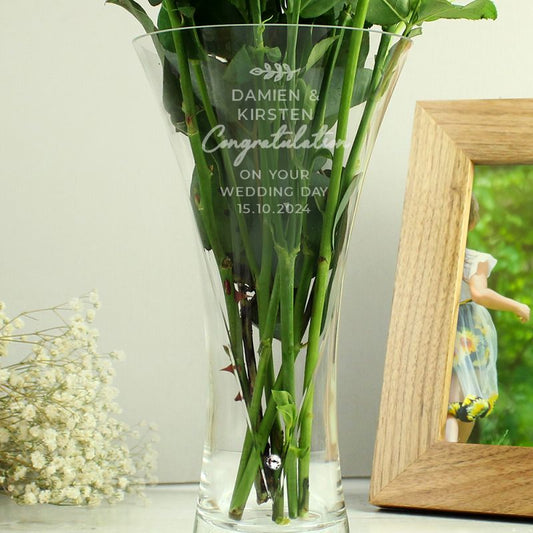 Personalised Hand Cut Diamante Vase