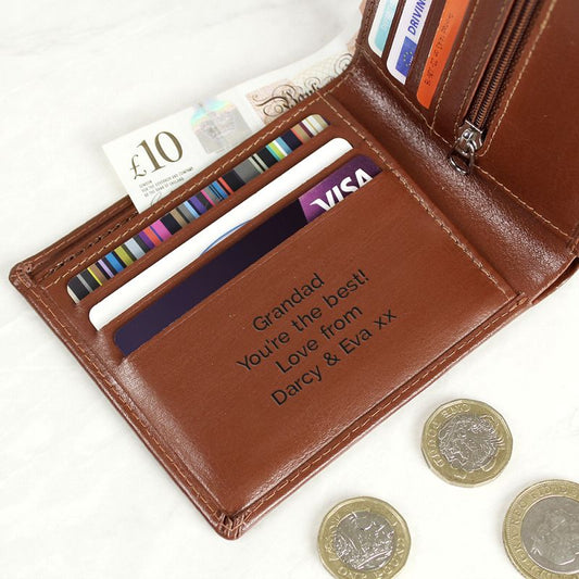 Personalised Tan Leather Wallet