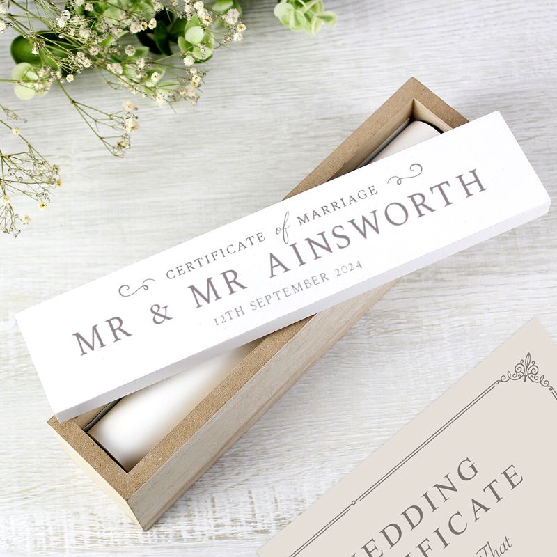 Personalised Wedding Wooden Certificate Holder