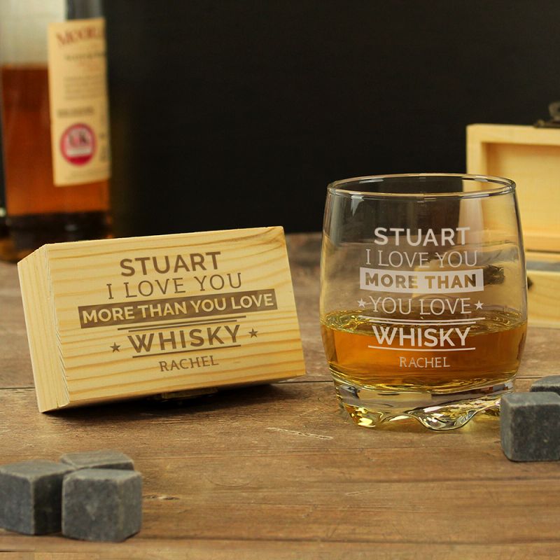 Personalised More Than Whisky, Glass & Cooling Stones Set