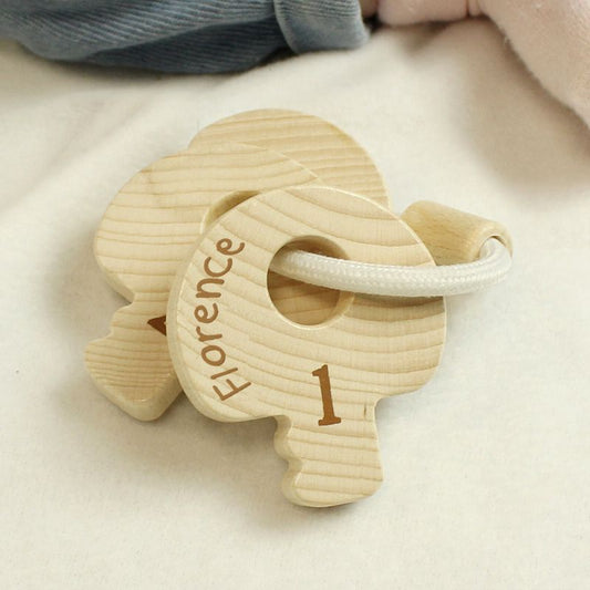 Personalised Wooden Keys Baby Toy