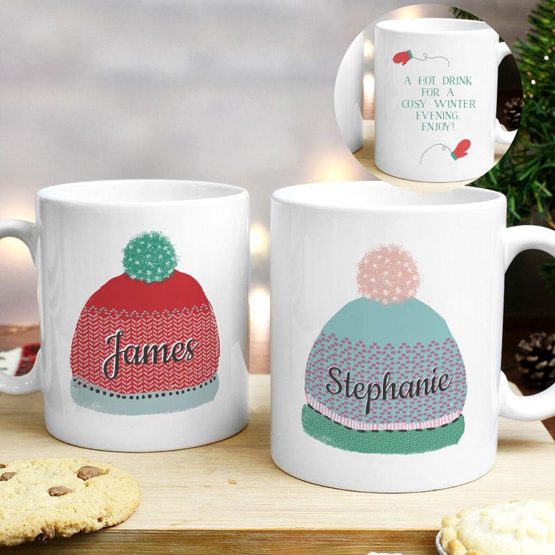 Personalised Woolly Hats Mug Set