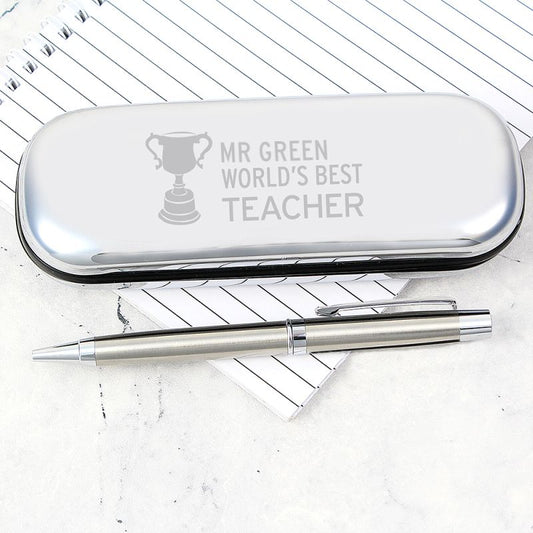 Personalised World's Best Teacher Pen & Gift Box